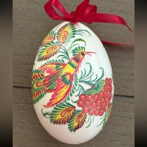 Astral Red and White Decorative Egg